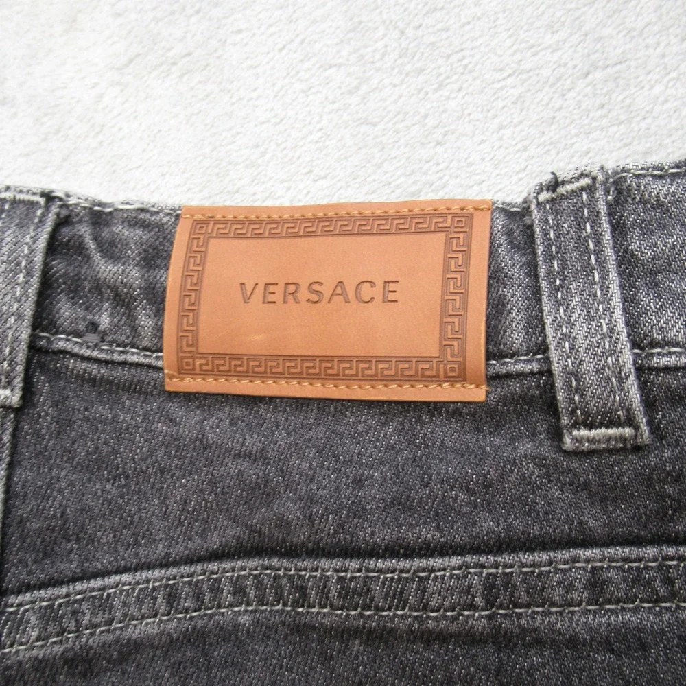 Versace Jeans Youth 6A 22X21 Gray Logo Graphic‎ Button Waist Straight Italy Made